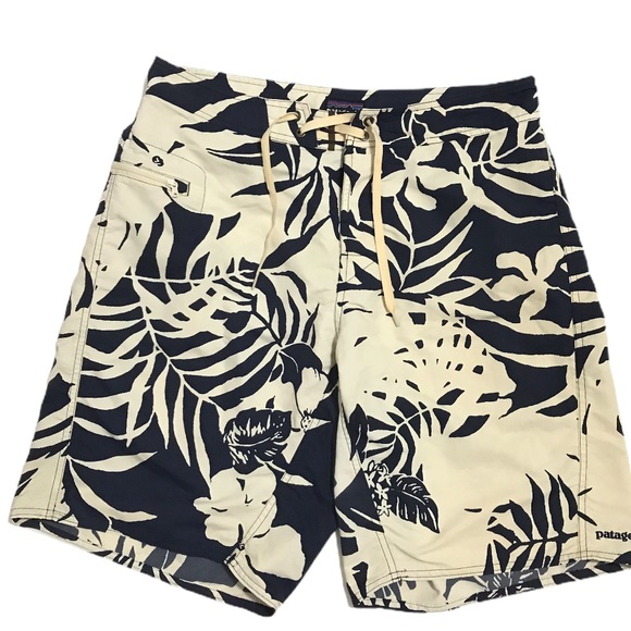 Patagonia Other - PATAGONIA BOARD SHORTS SWIM TRUNKS NAVY BLUE PRINT